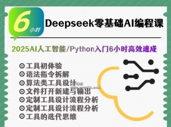 Deepseek零基础AI编程课2025AI人工智能/Python入门6小时高效速成